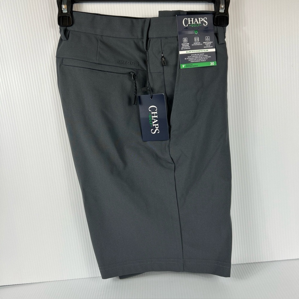 Golf Shorts Chaps Ralph Lauren Mens Sz 30 SLIM Charcoal Gray Performance 9" NWT